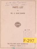 Fellows-Fellows No. 36 Type Gear Shaper Machine Parts Lists Manual (Year 1960)-36-Type-06